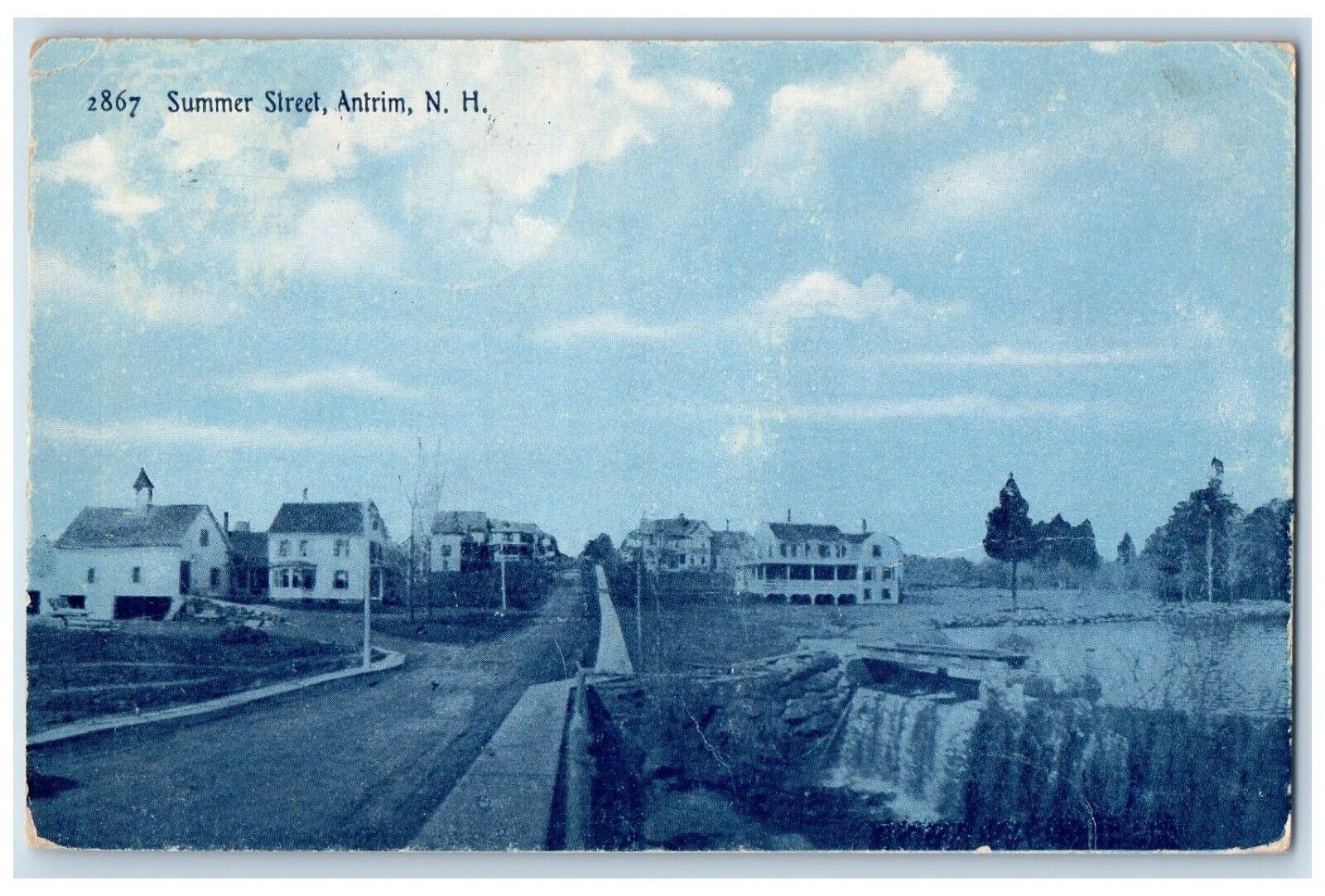 1910 Scene at Summer Street Antrim New Hampshire NH Posted Antique Postcard