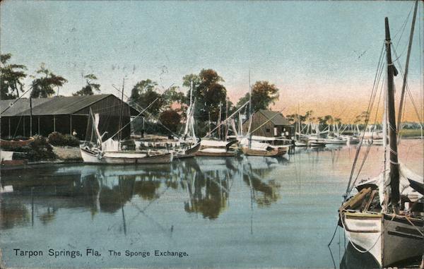 1914 Tarpon Springs,FL The Sponge Exchange Leighton Pinellas County Florida
