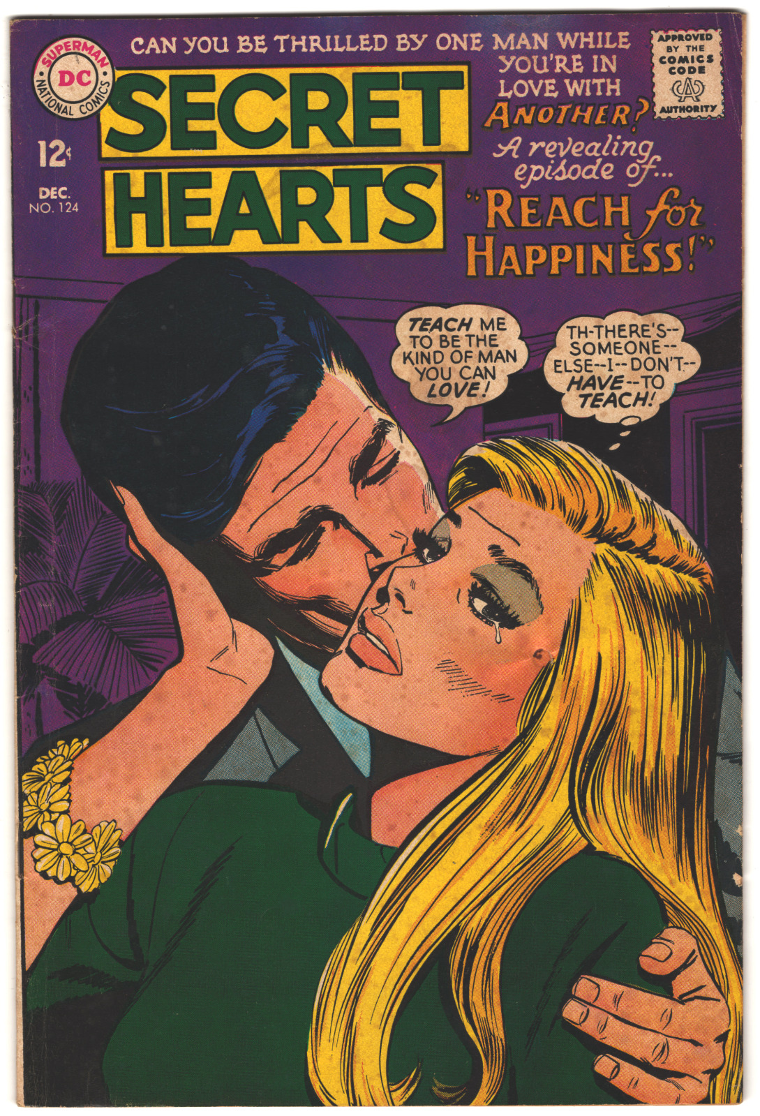 SECRET HEARTS #124, 1967  12 cent Mid Grade 5.0 Cream to OFF white pages