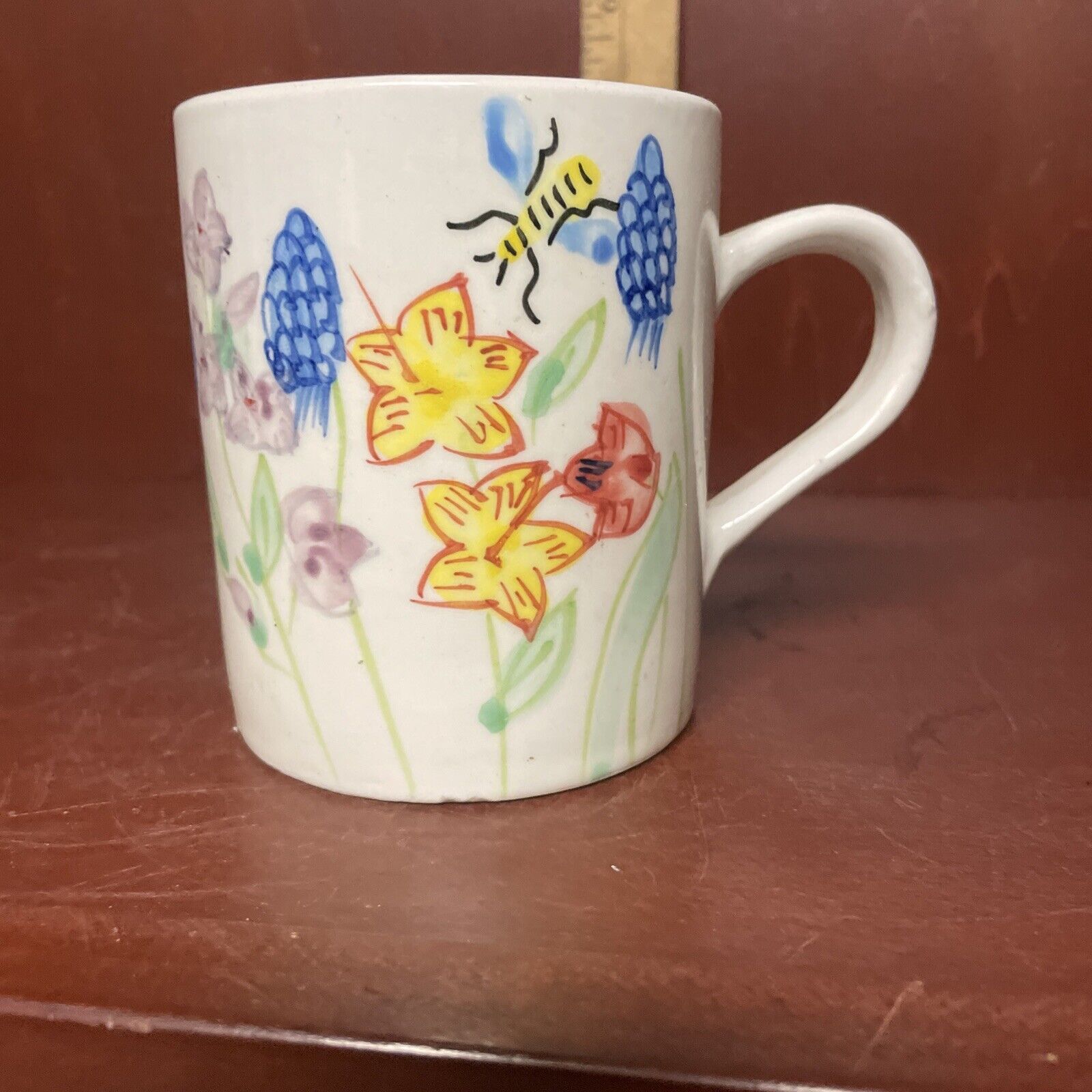 Vintage Royal Norfolk Floral Designed Mug 4” Tall 3” Wide Has A Bee On It Too