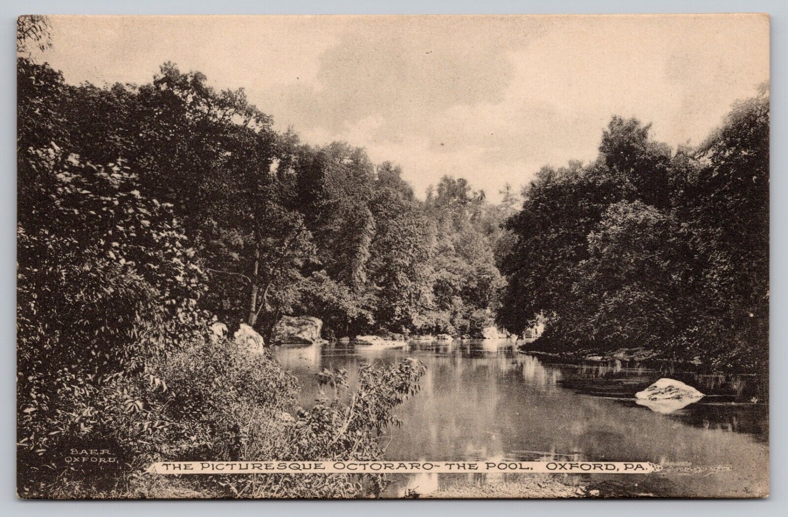 Postcard - Oxford, Pennsylvania - The Octoraro, Pool - Albertype, Unposted (Q32)