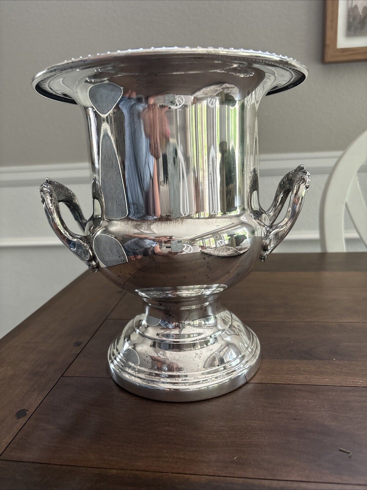 Vintage Leonard 10” Silver Plate Champagne Bucket Cooler Chiller Trophy Footed
