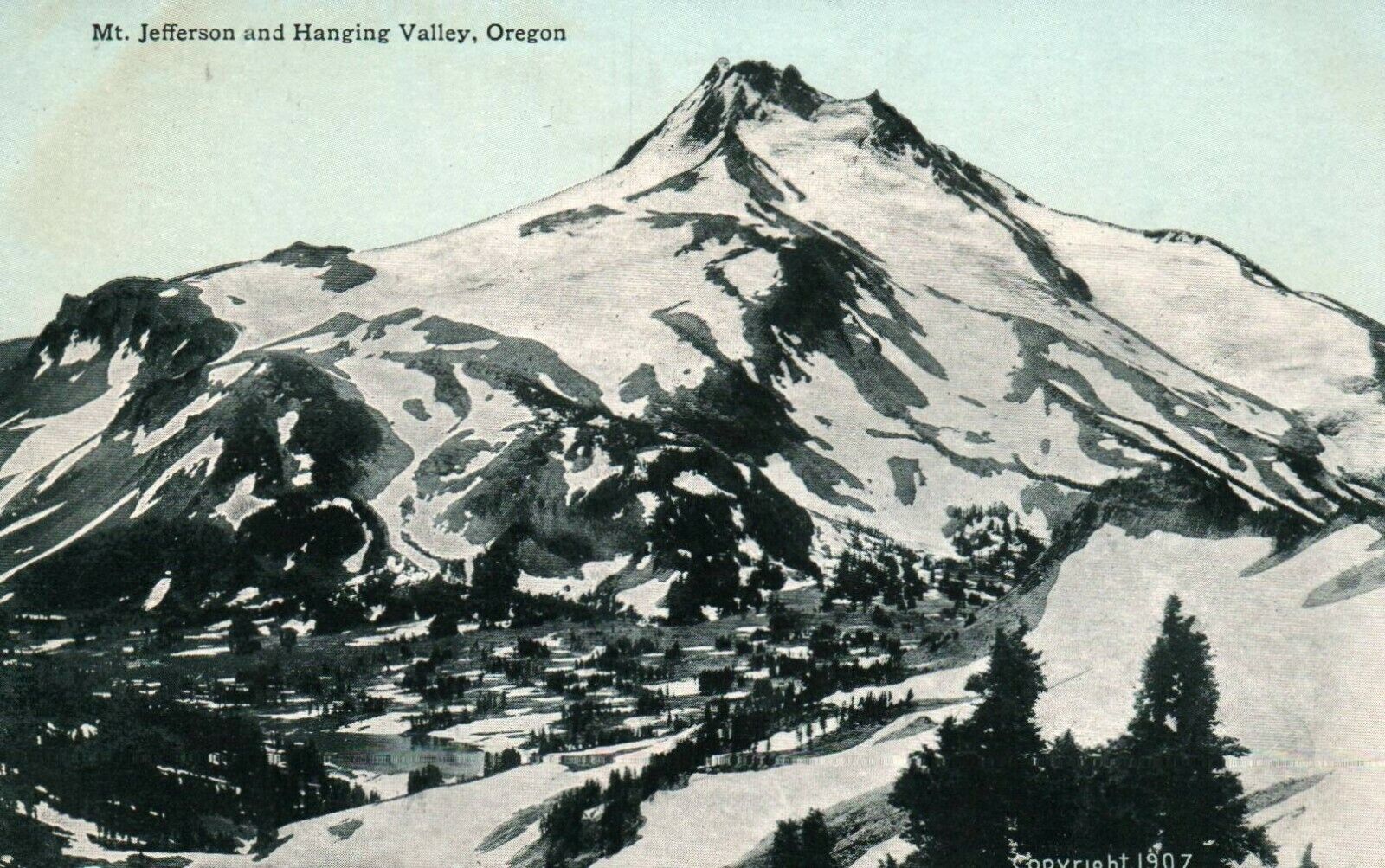 Oregon OR Mt Jefferson & Hanging Valley Vintage Postcard