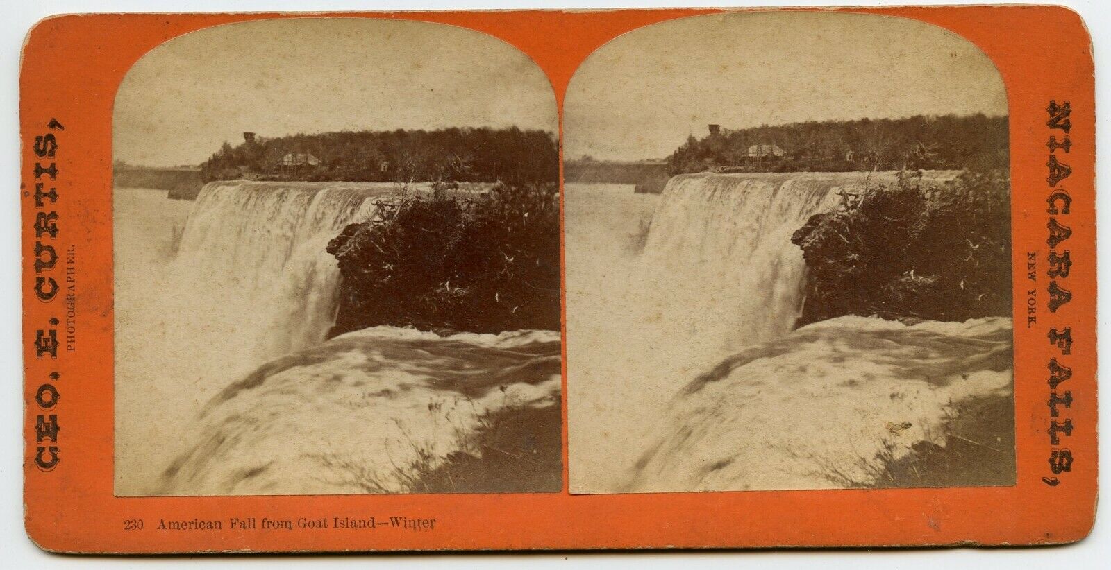 Oct.26th 1892 E.L.J. with Samuel , Niagara Falls Stereoview Photo by Curtis