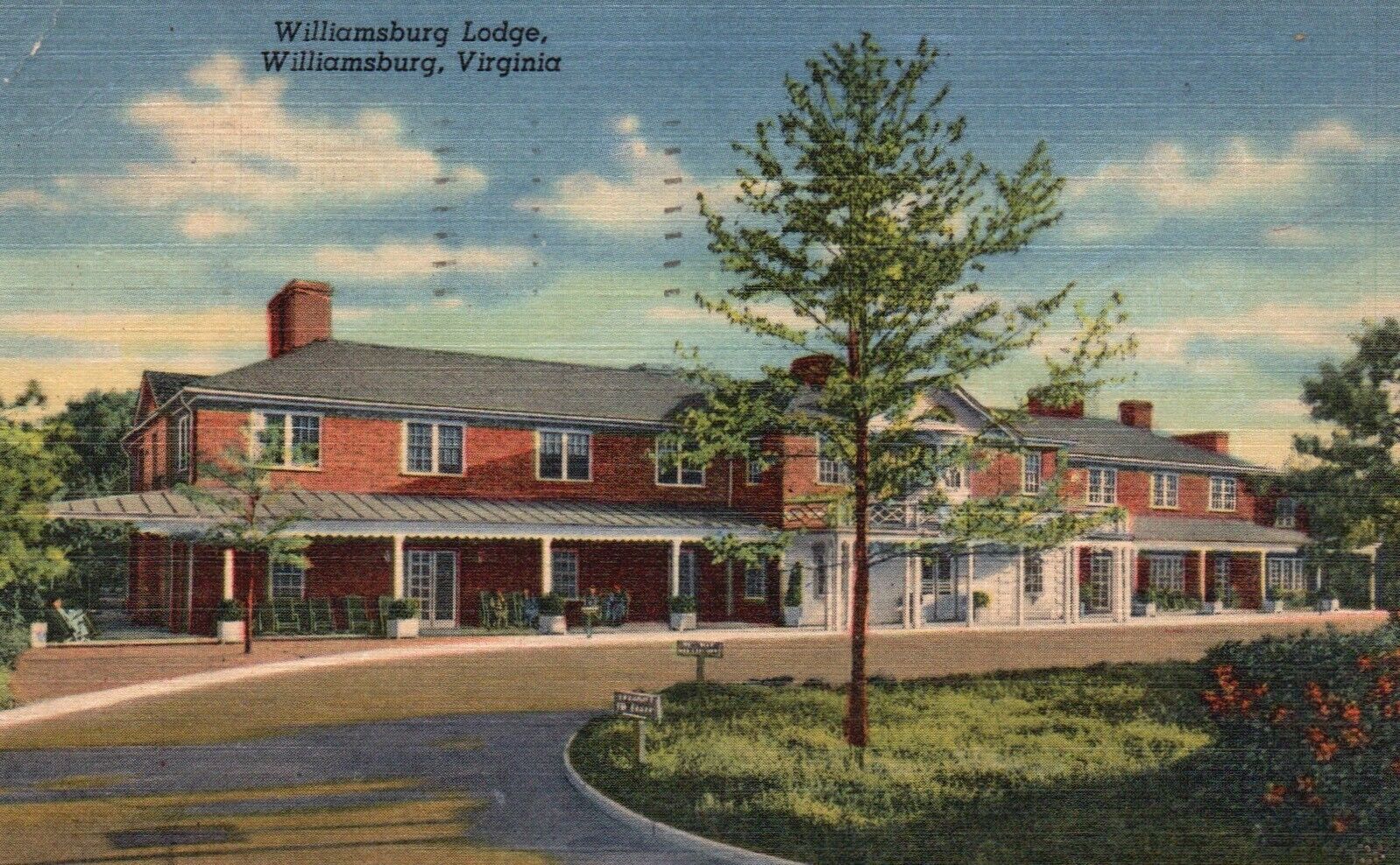 Postcard VA Williamsburg Lodge Virginia 1954 Linen Antique Vintage PC f6983