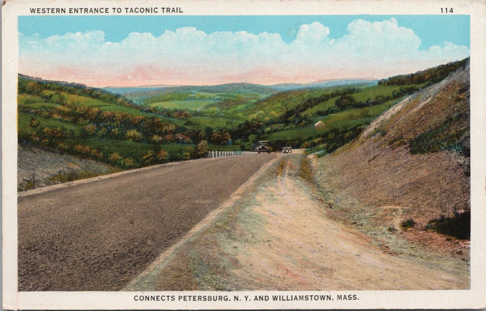 WILLIAMSTOWN, MASSACHUSETTS ~ Western Entrance To Taconic Trail c.1925 Postcard