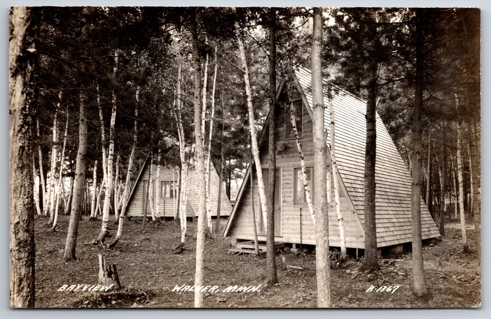 Walker MN Bayview A-Frames~Marian Thinks About Going Into Cabin Business~RPPC