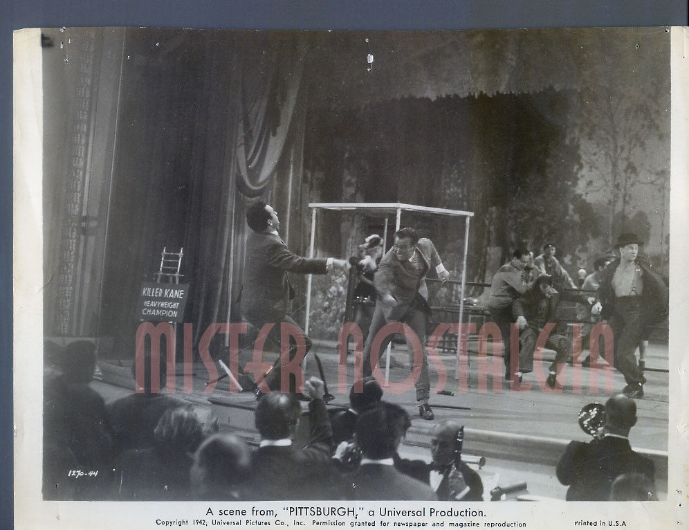 Vintage Photo 1942 John Wayne punches in fight scene in Pittsburgh rare