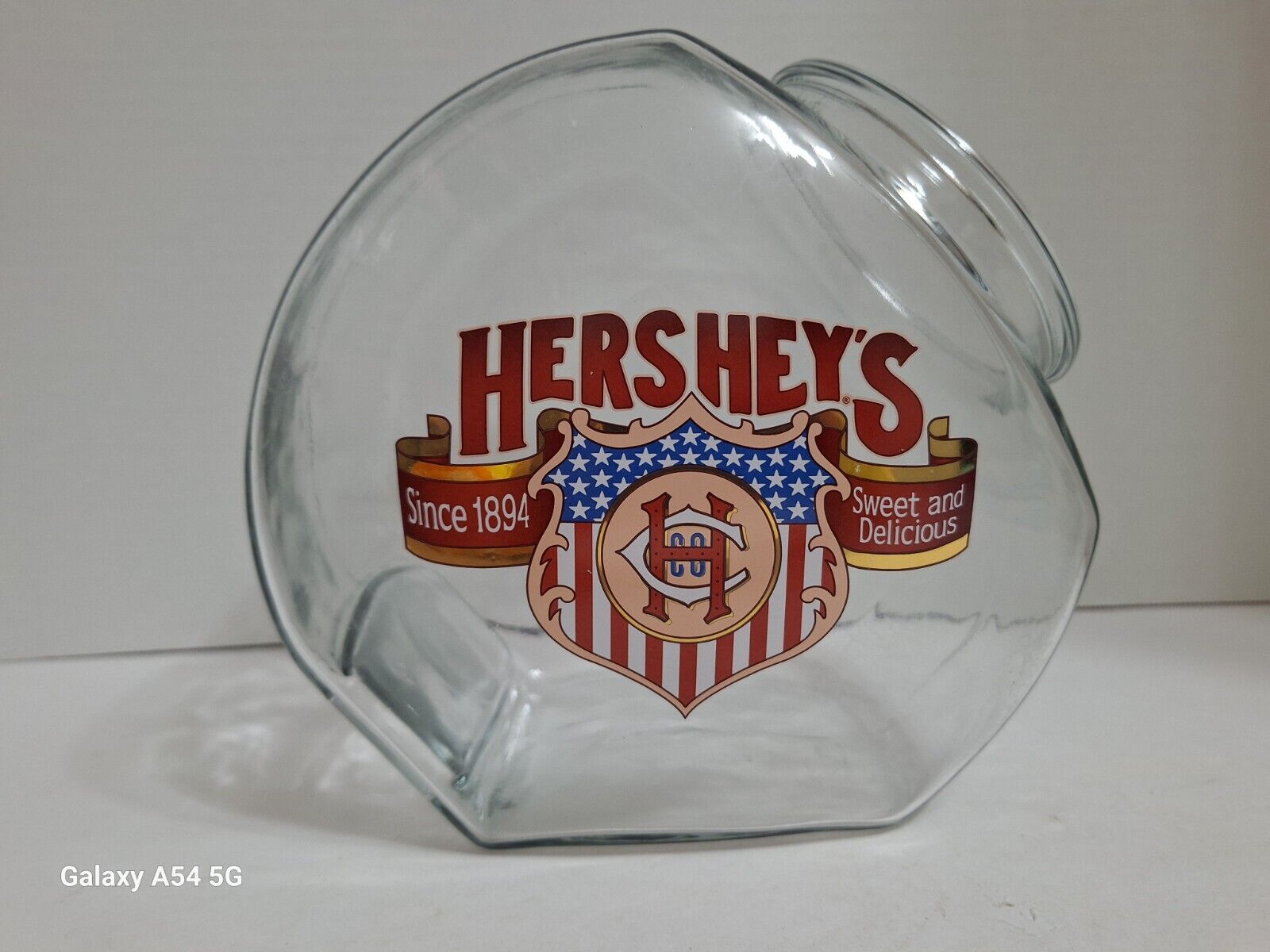 Vintage Hershey's Sweet Delicious Chocolate Candy Jar Canister Display No Lid