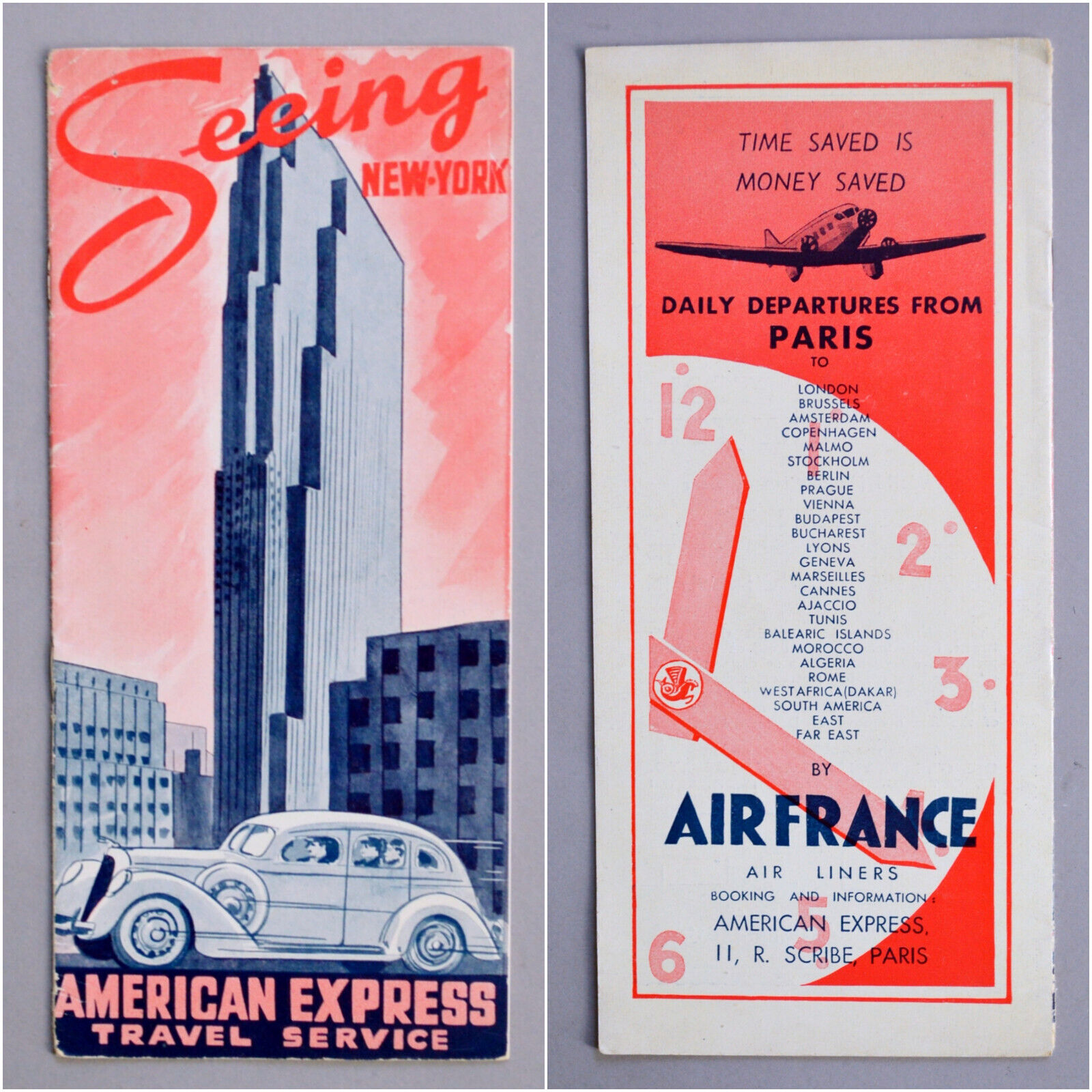 vintage SEEING NEW YORK tourist booklet American Express travel mid-century 40s