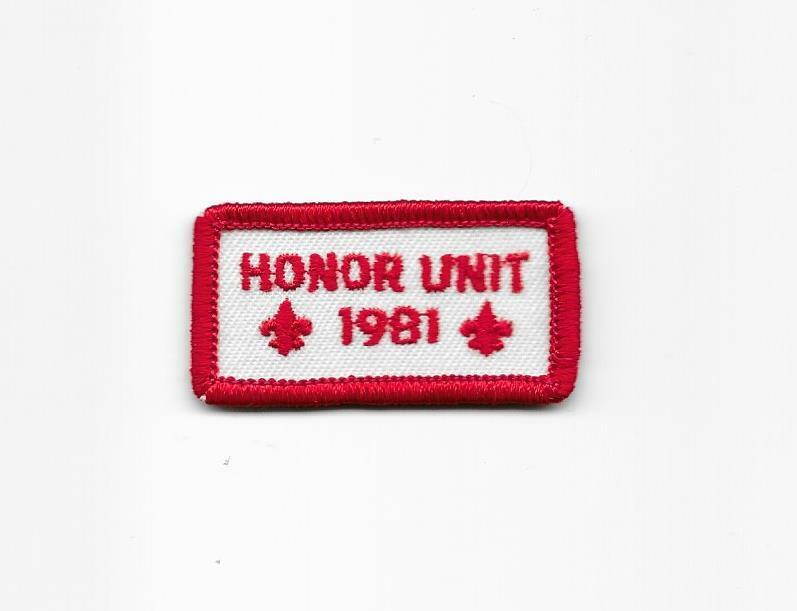 1981 Honor Unit Award pre Quality Unit Boy Scouts of America BSA