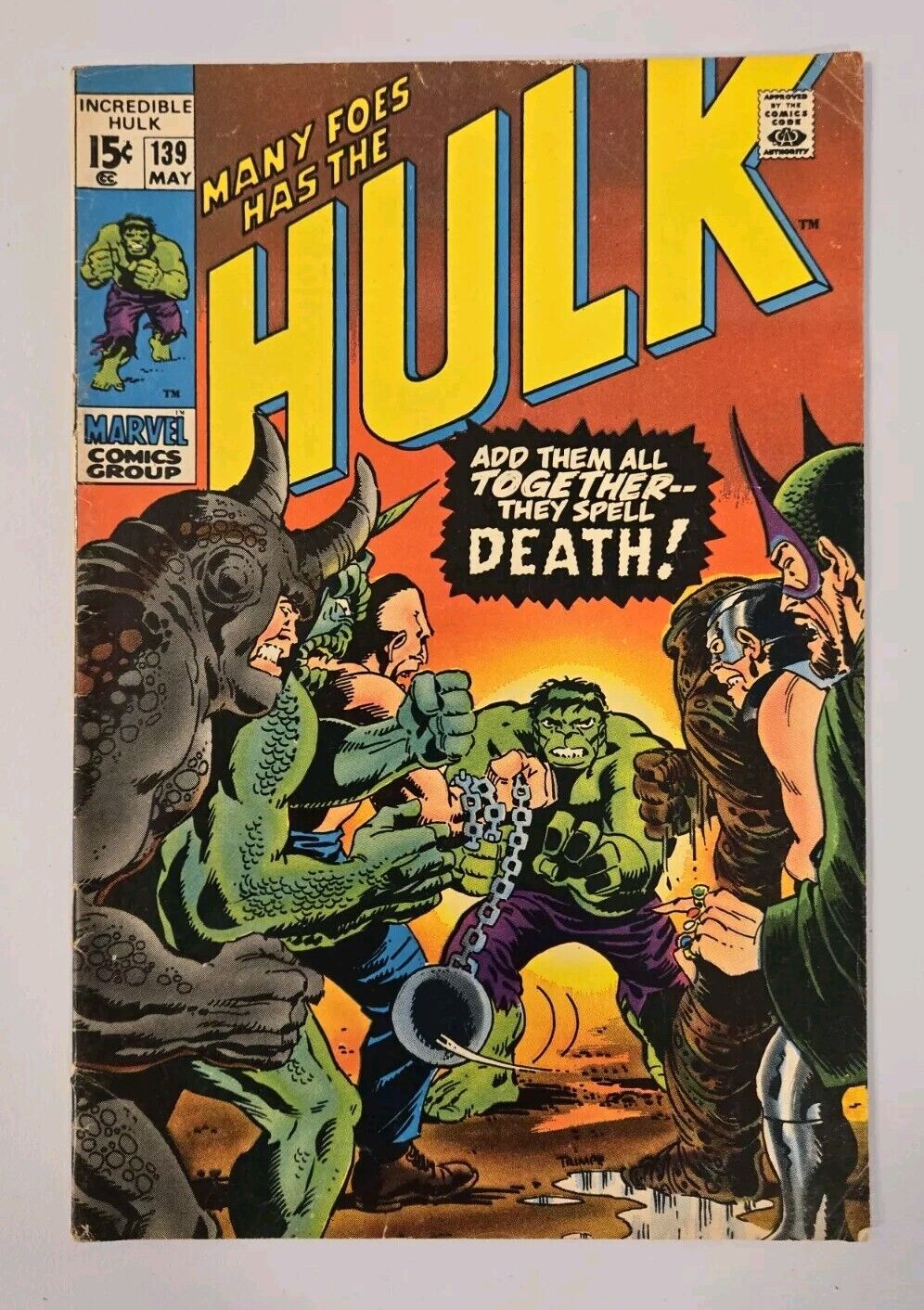1971 Incredible Hulk #139 CGC VG (4.0) Marvel Comic