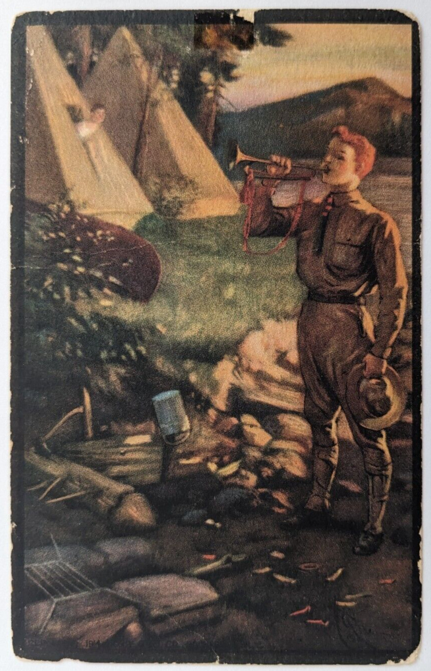 Vintage Boy Scouts of America Scout Postcard No. 1 Bugle Calls c1920s B4