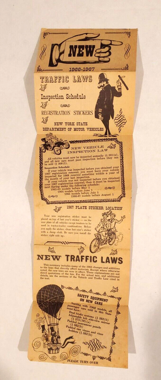 RARE “NEW 1966-1967 TRAFFIC LAWS\