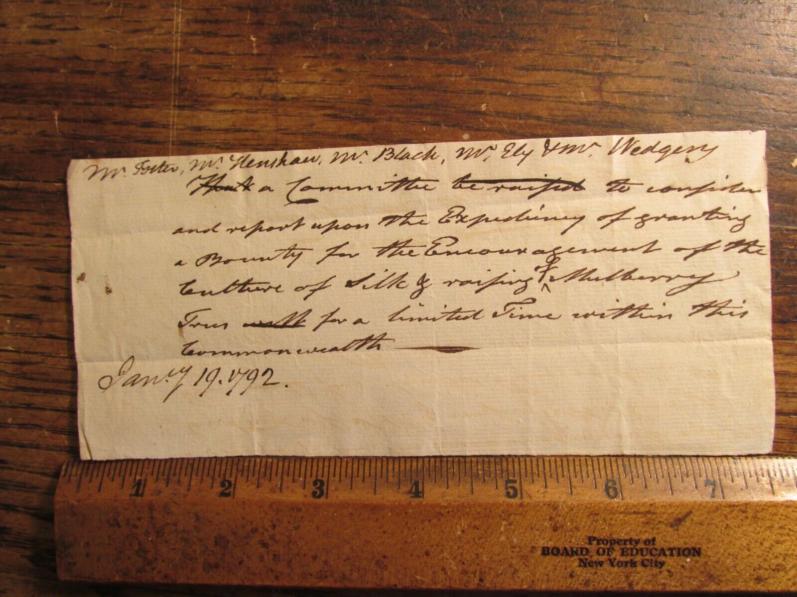 RARE Antique Ephemera 1792 MA Document Encouraging Silk & Mulberry Production