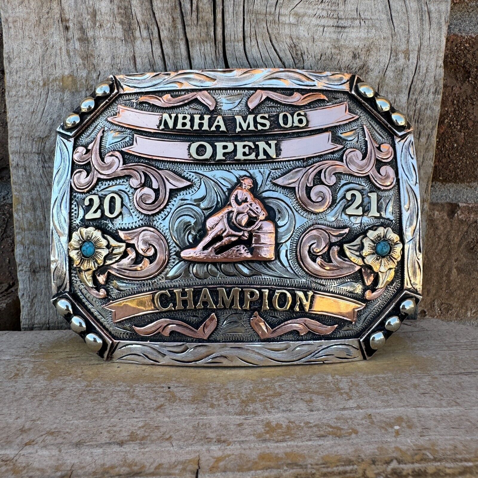 Trophy Rodeo Champion Belt Buckle Barrel Racing Racer Open Champion