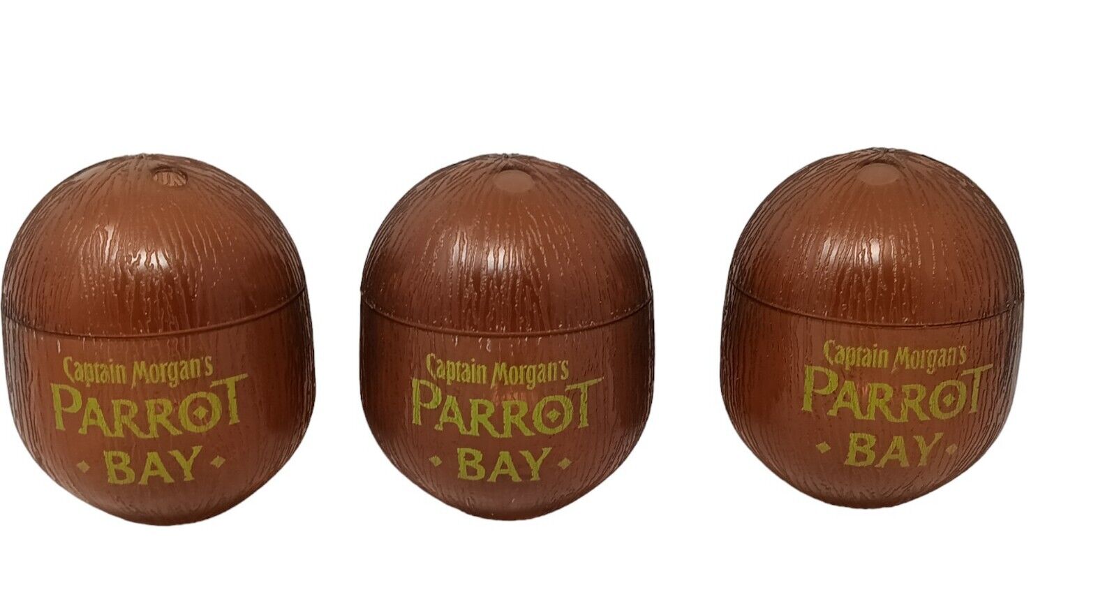 Captain Morgan Parrott Bay Rum Coconut Drink Cups Rare Set of 3