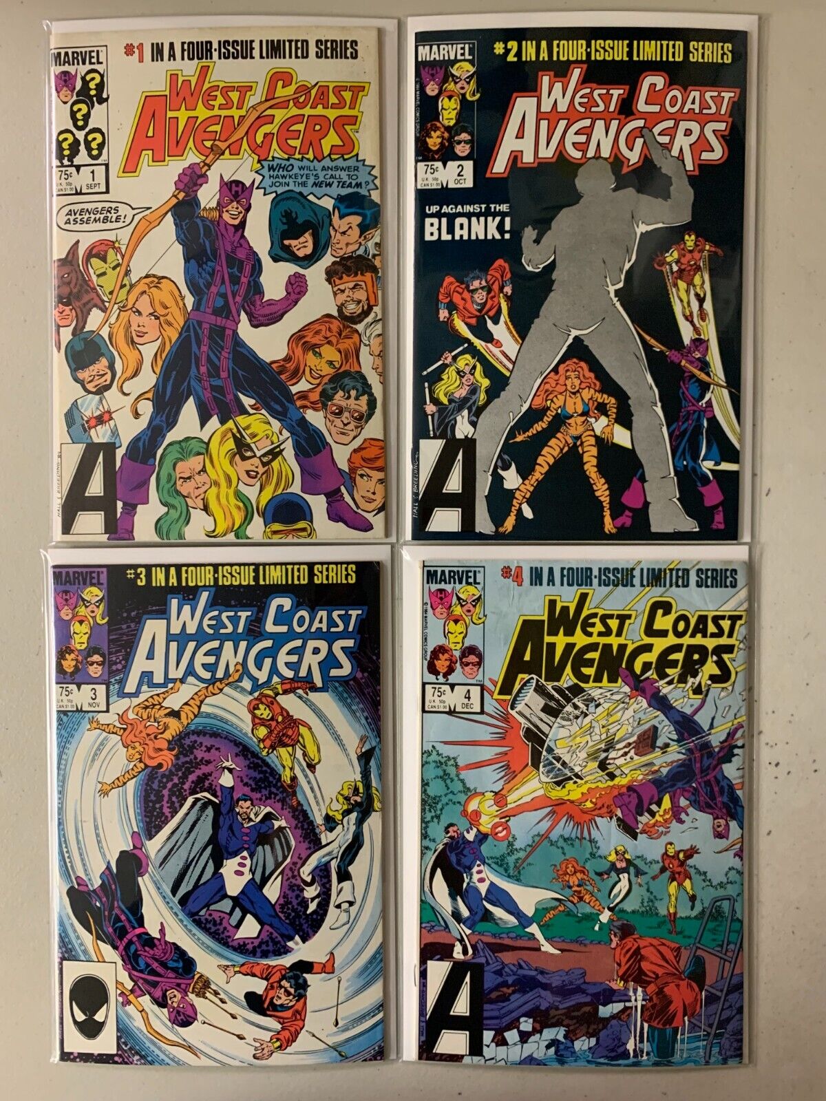 West Coast Avengers set #1-4 direct 4 diff 5.0 (1984)