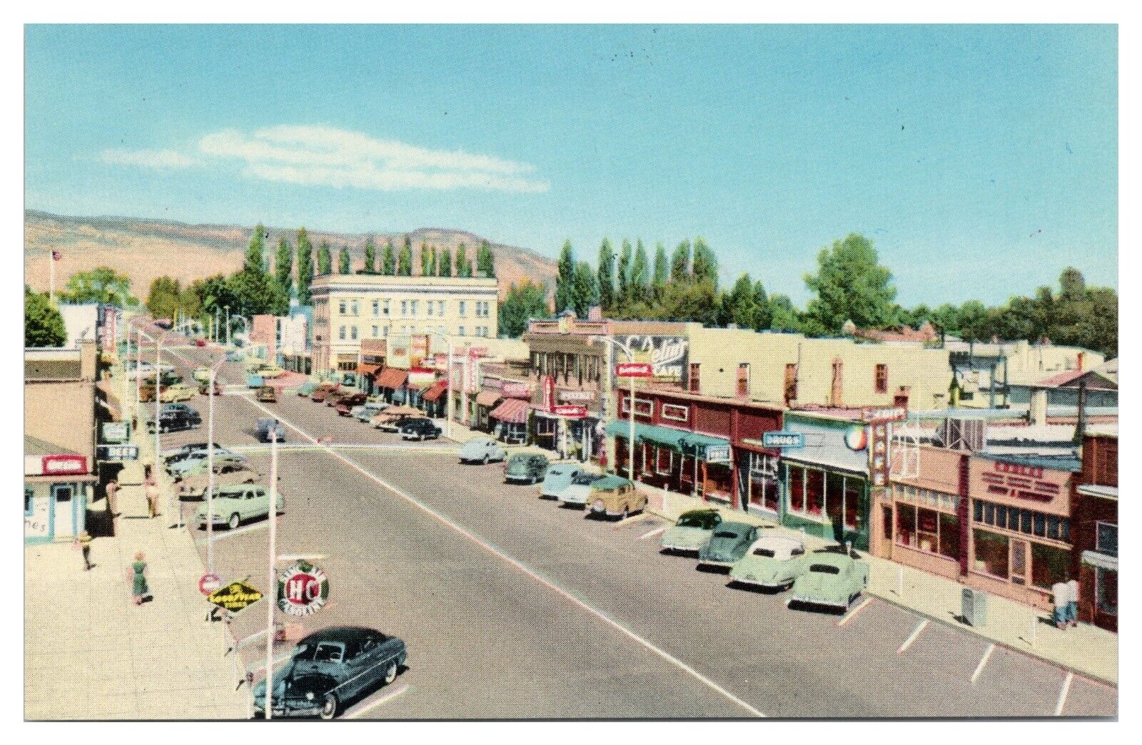 Vintage Main Street Richfield Utah Postcard Bird's Eye View Unposted Chrome