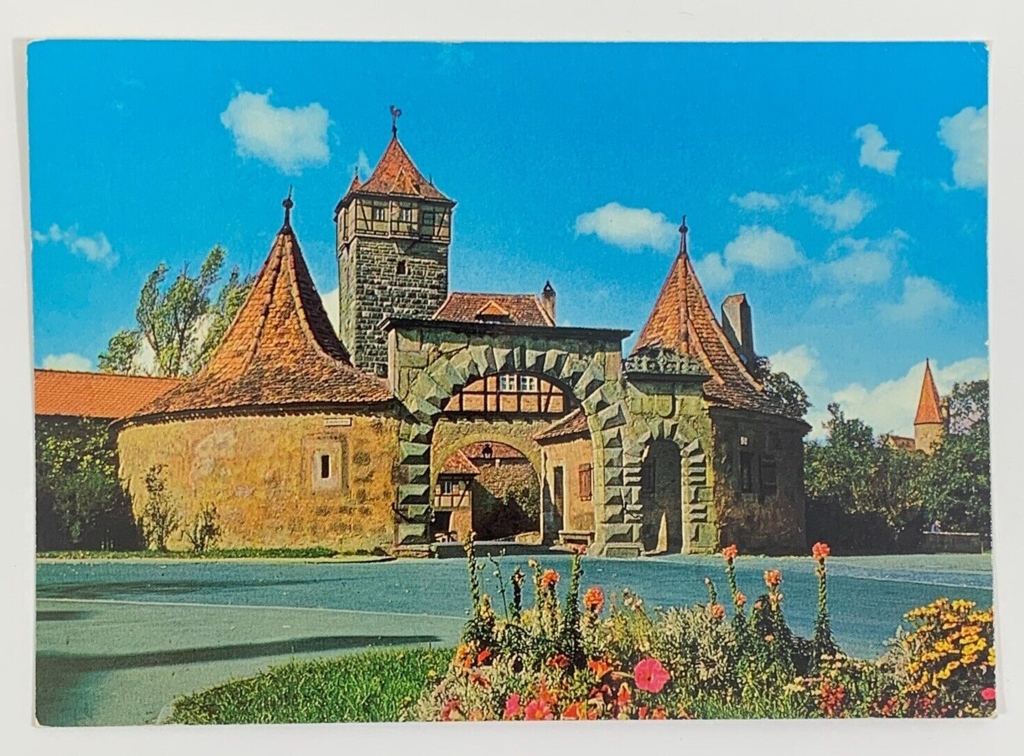 Rodertor Roeder Gate Rothenburg ob der Tauber Germany Postcard Unposted