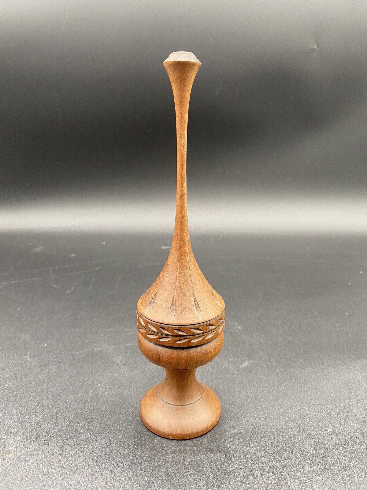 Vintage Weber Wood 1979 Candle Holder/Finial, 8.5”, Hand-Turned Wood, MINT
