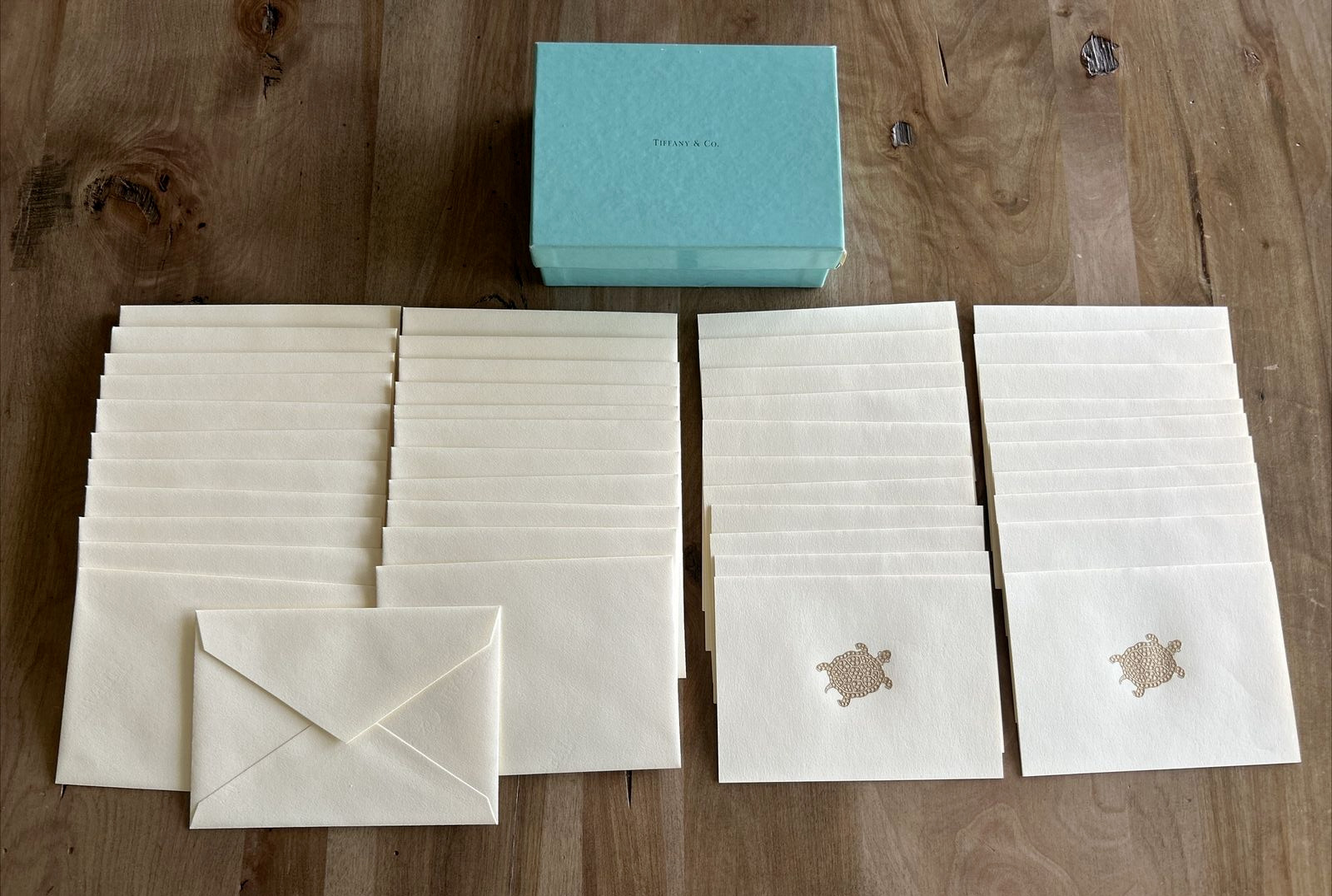 Vtg Rare Tiffany & Co STAMPED SEA TURTLE Notecards Blank Card Envelope Set