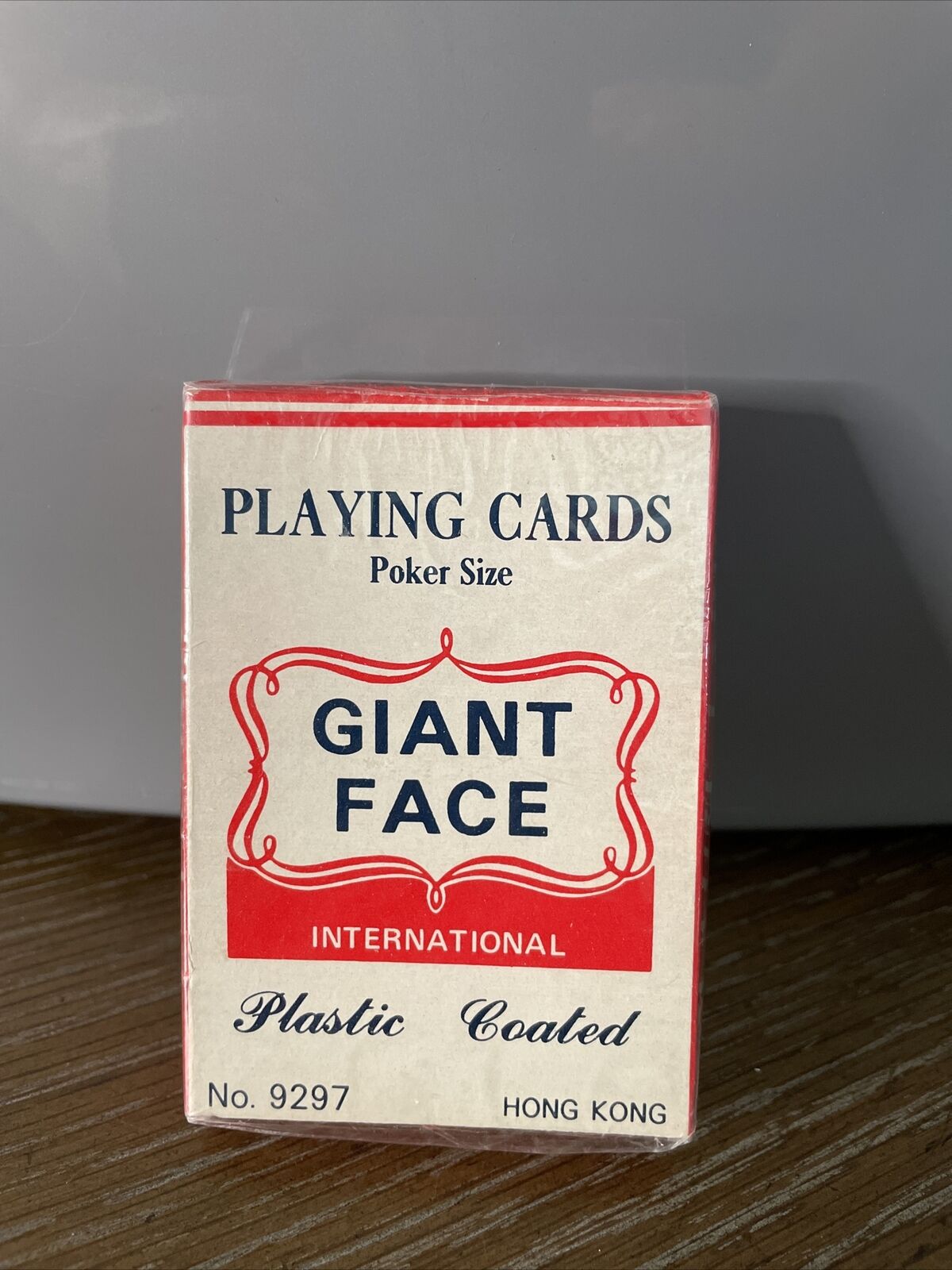Giant Face International No. 9297 Playing Cards Sealed *Made in Hong Kong .Red