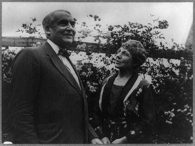 President Warren G. Harding,wife,Florence Kling Harding,in garden,October 1920