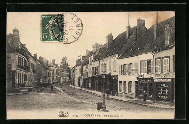 CPA Courtenay, Rue Nationale 1911 