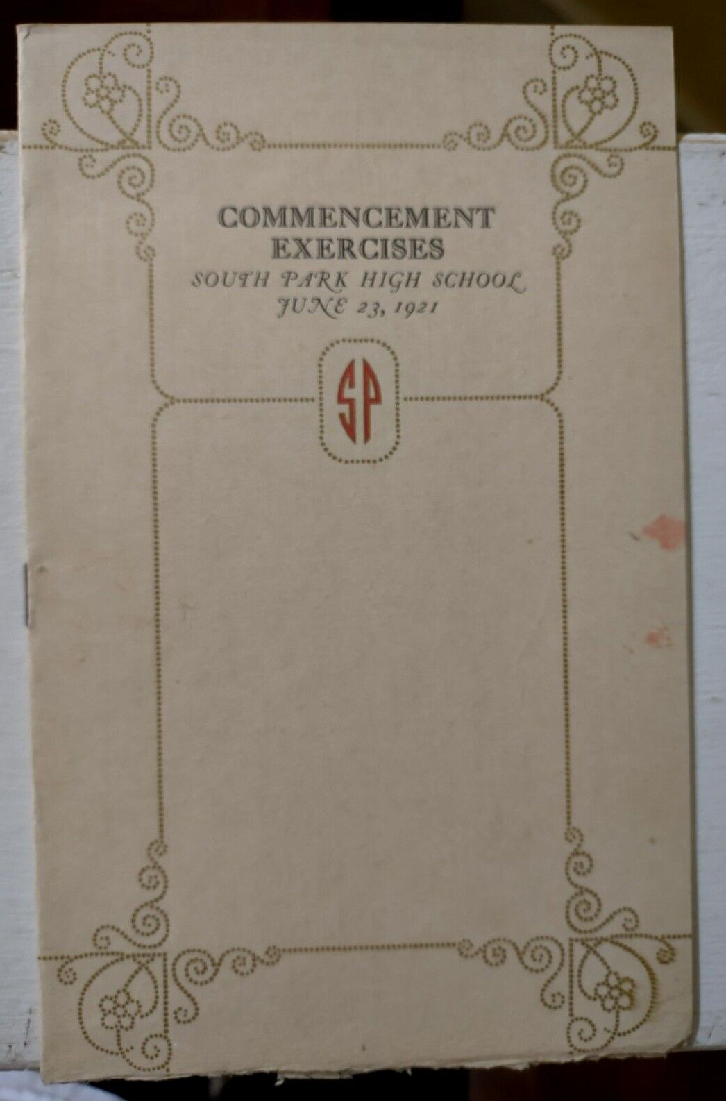 1921 South Park High School South Buffalo NY Commencement Program