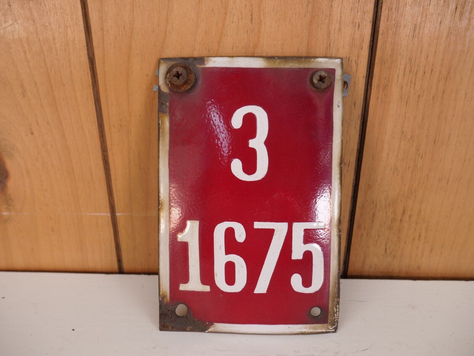 Vintage 40s Enamel Metal Sign Railroad Mile Marker