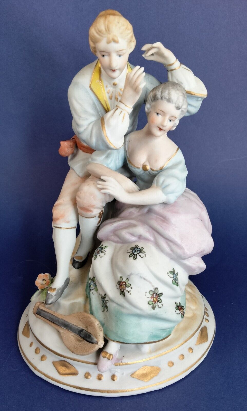 Vintage Occupied Japan Bisque French or Colonial Courting Couple Figurines