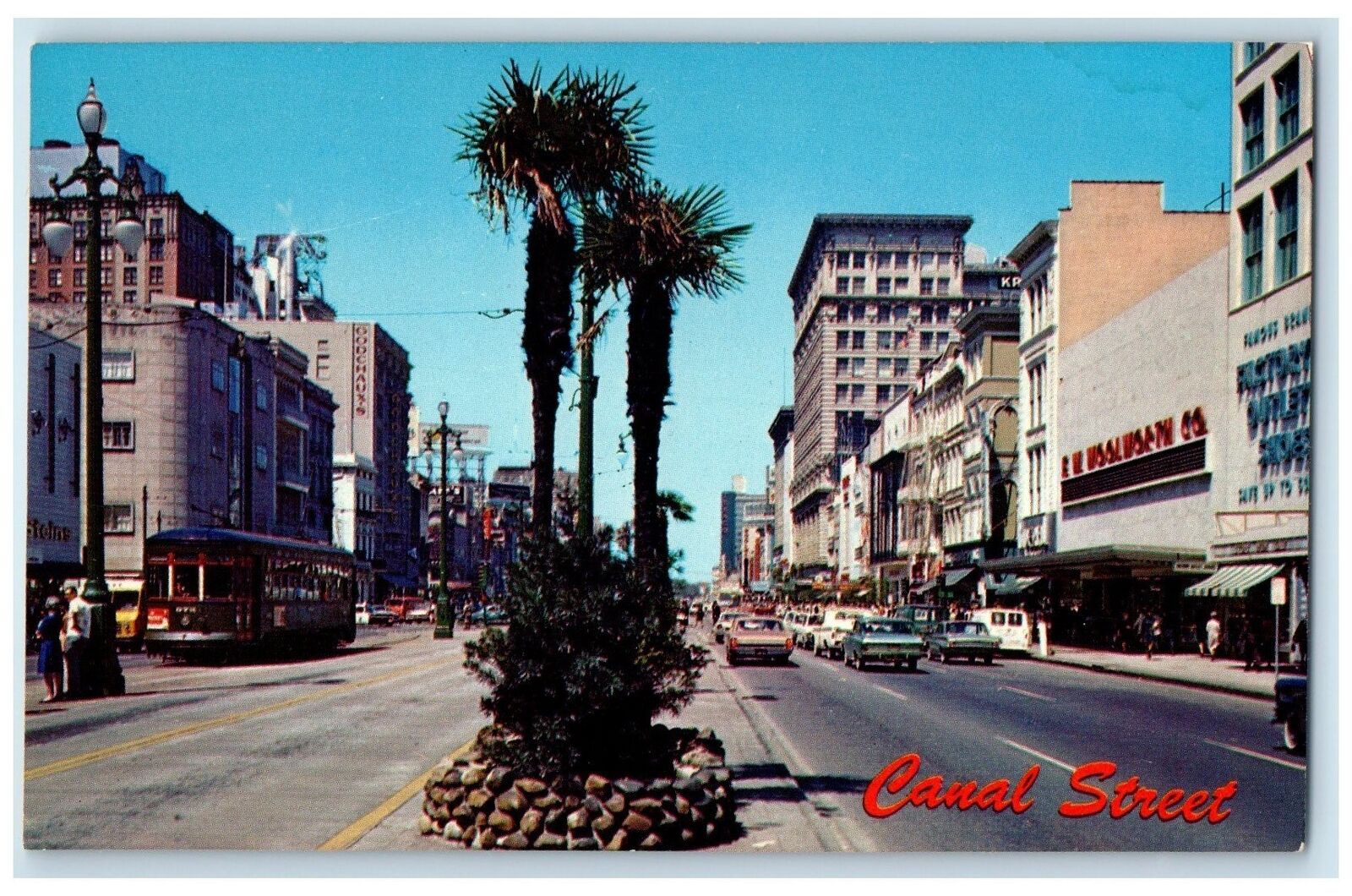 c1960s Typical Scene On World Famous Canal Street New Orleans Louisiana Postcard