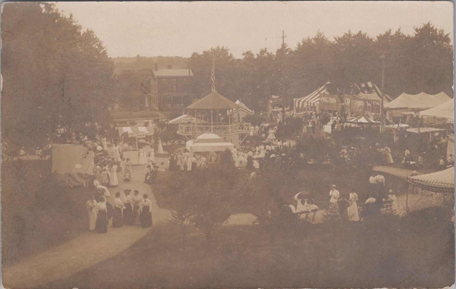 Flemington New Jersey 1909 Fair Grounds Carnival RPPC Photo Postcard