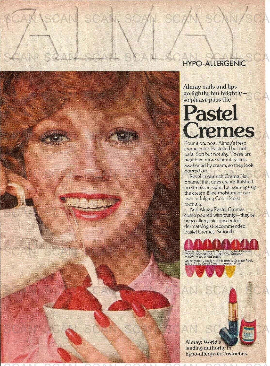 1973 Almay Cosmetics Pastel Cremes Vintage Magazine Ad  Lipstick   Nail Polish