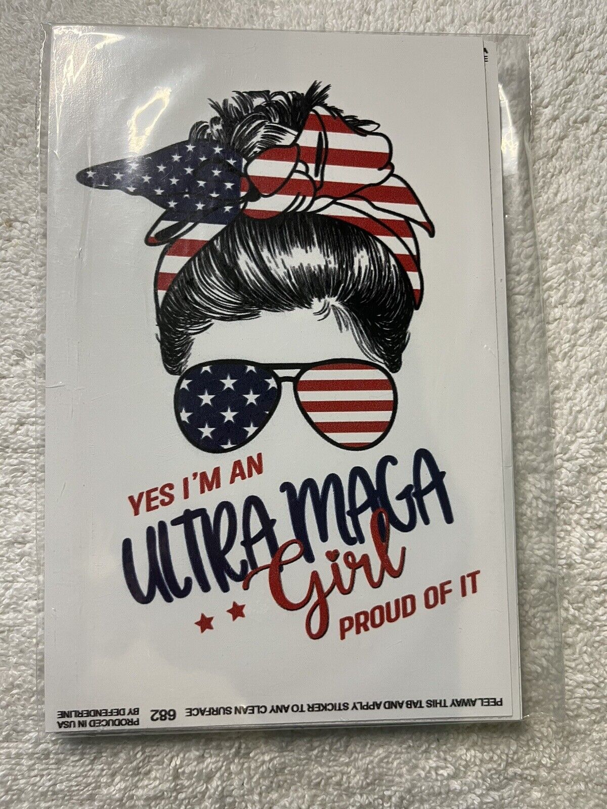 Ultra Maga girl decal bumper sticker 7” x 4 1/2” MAGA