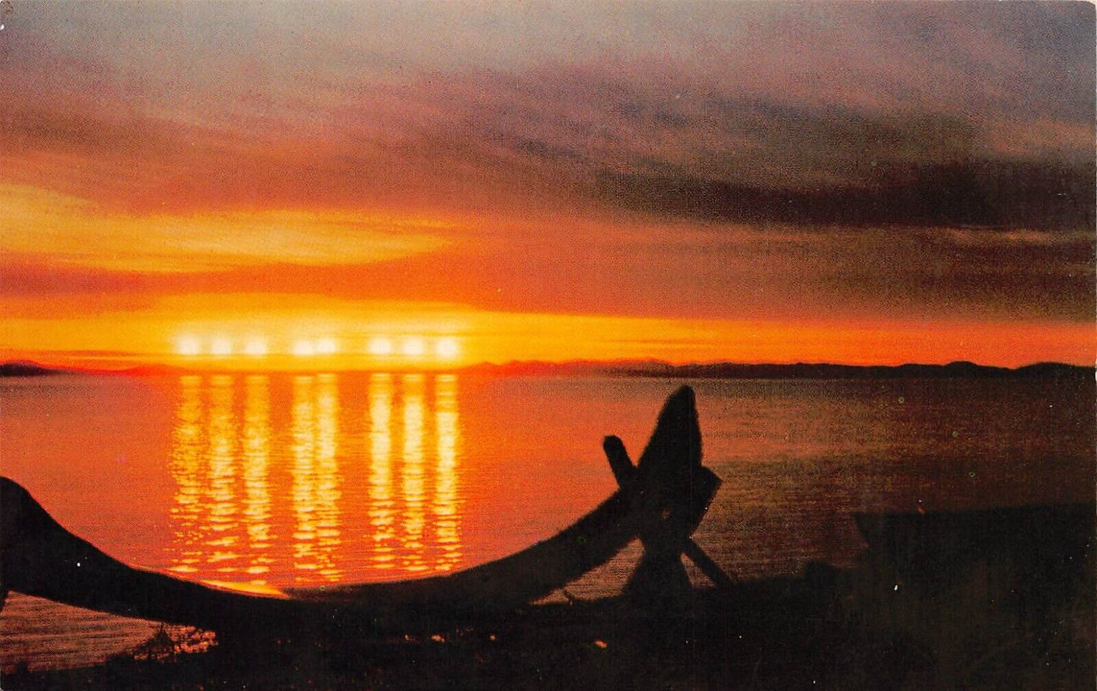 Kotzebue AK Alaska Arctic Circle Midnight Sun Twilight Sunset Vtg Postcard A26