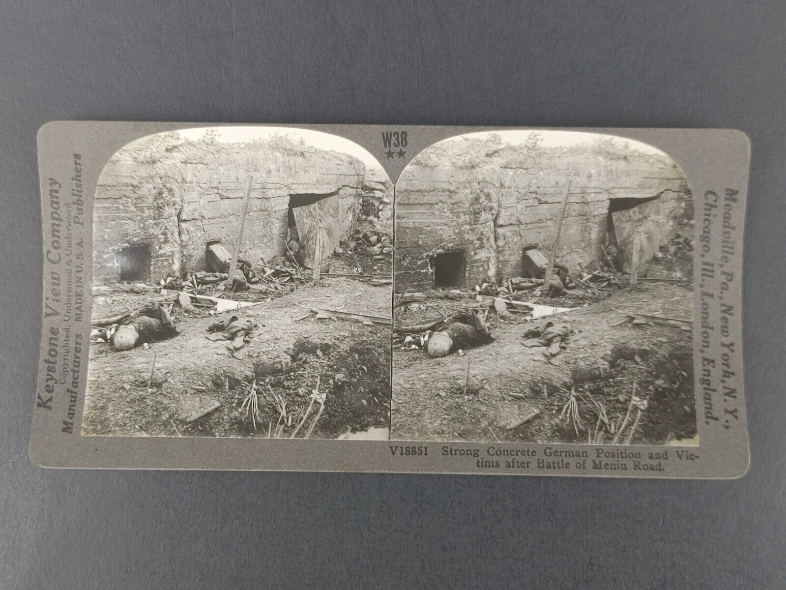 Strong Concrete German Position Battle Merin Road V18851 Keystone Photo Card