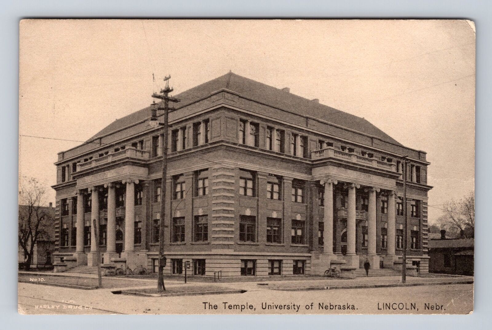Lincoln NE-Nebraska, The Temple, University, Antique, Vintage Souvenir Postcard