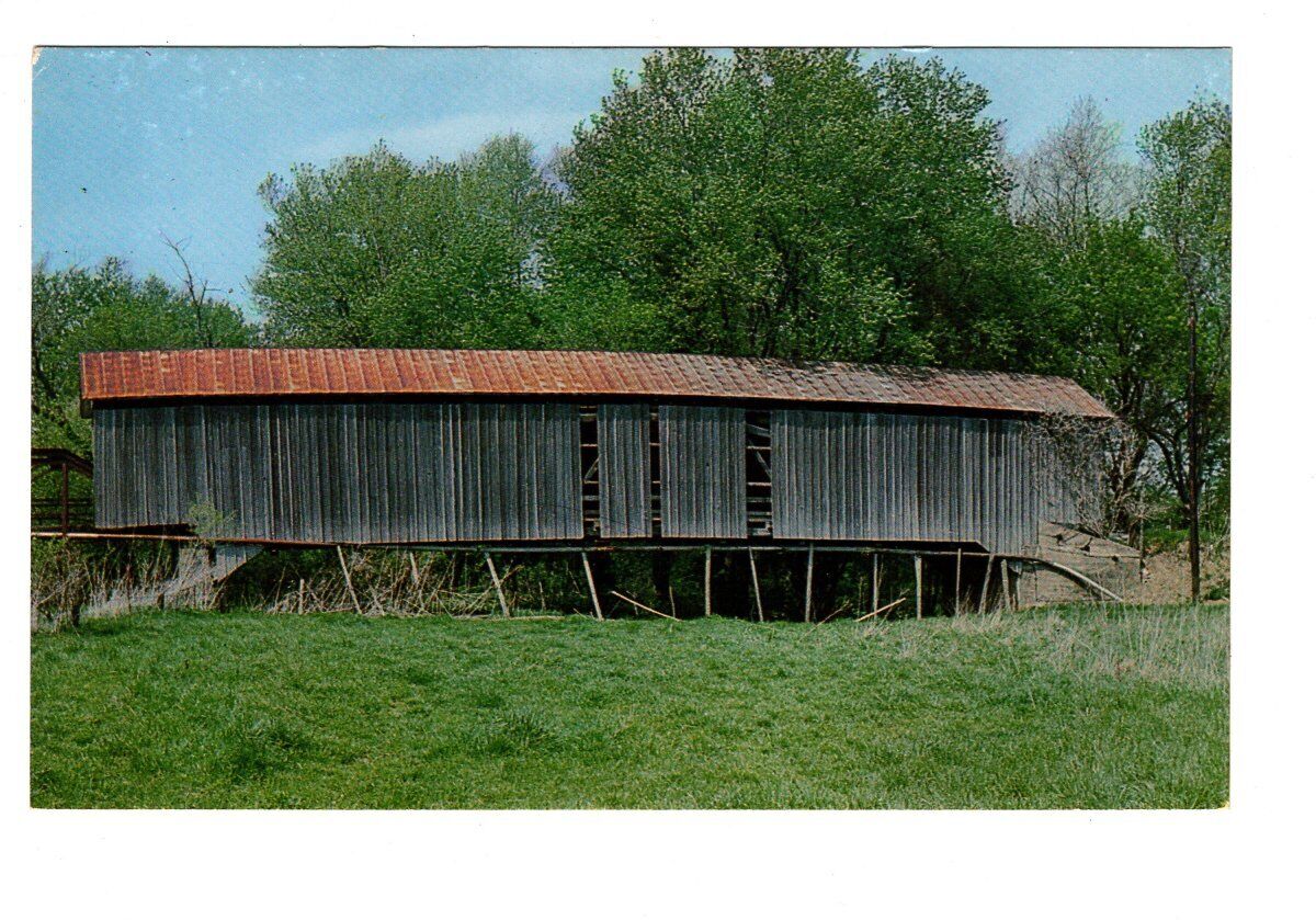 Vintage Putnam  County Indiana Sharpe Covered Bridge Unposted Postcard #461