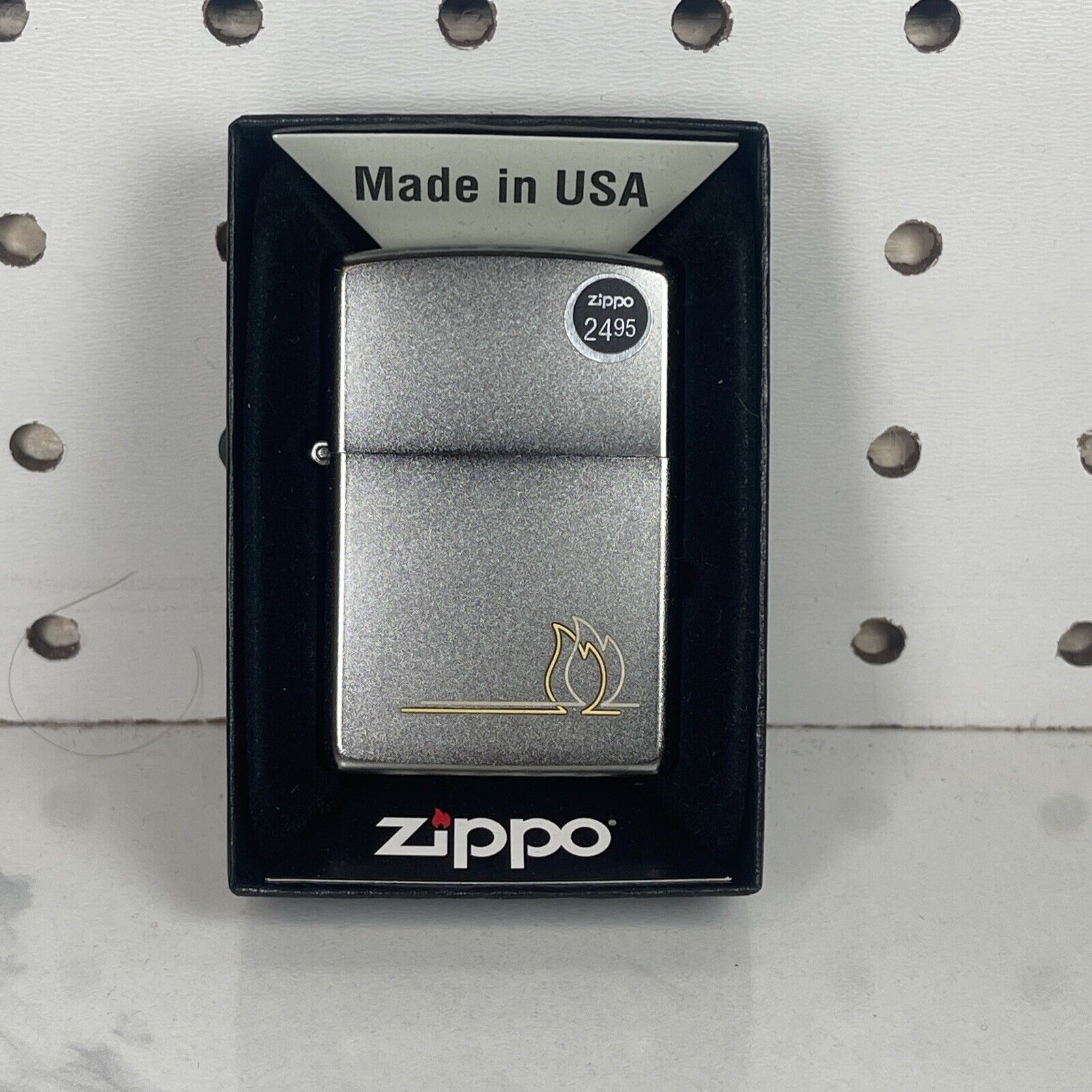 ZIPPO Spring Special, Flame Logo, Satin Chrome Laser Two Tone, 49210 NEW IN BOX