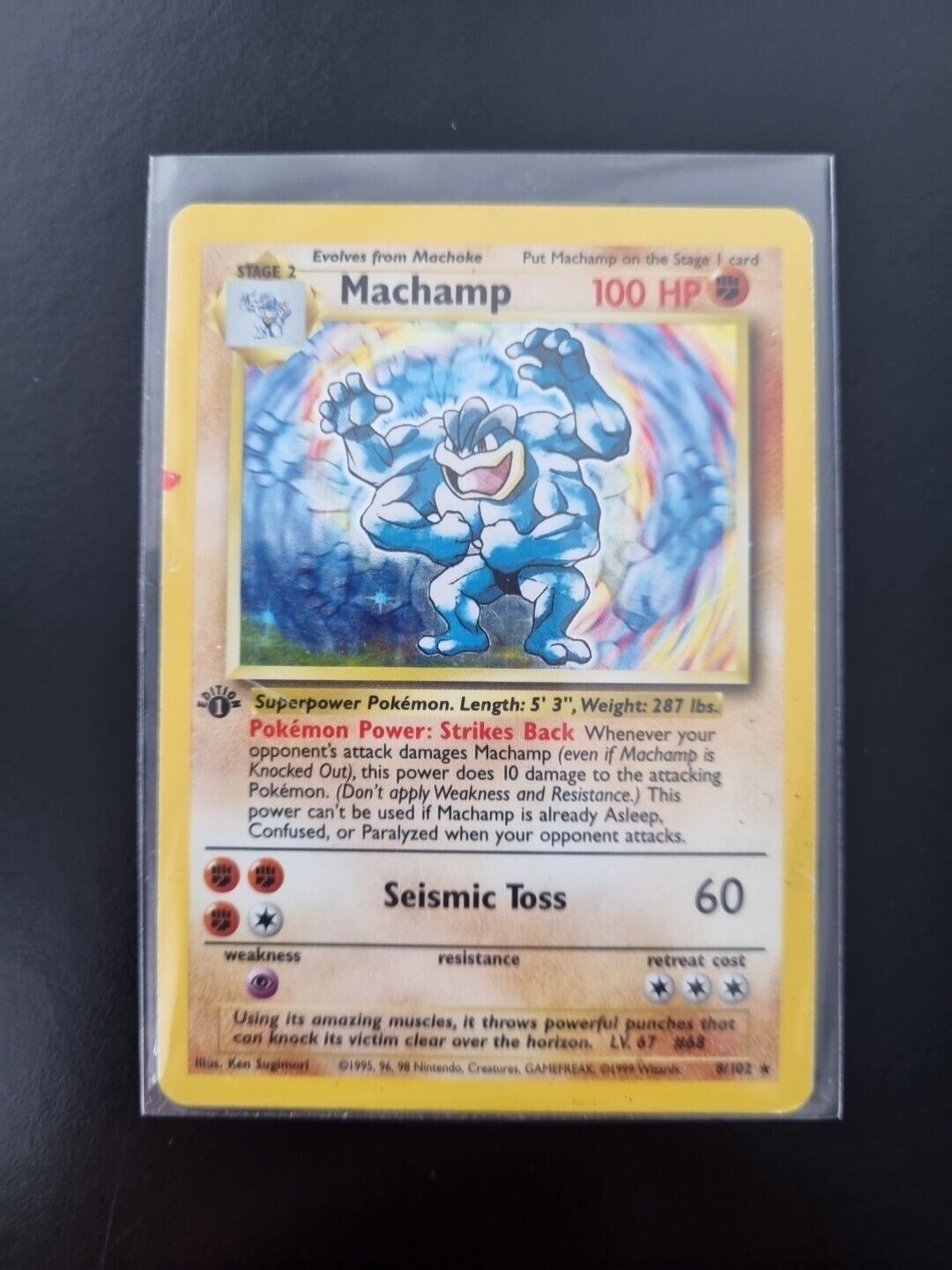 Machamp (8/102) 1ST EDITION HOLO Base Set 1999 Pokémon Card TCG