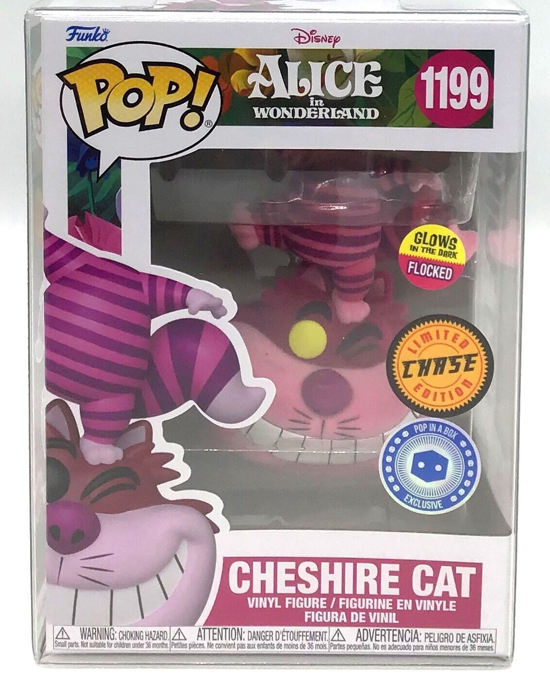Funko Pop Alice in Wonderland Cheshire Cat CHASE FL Glow #1199 POP IN A BOX