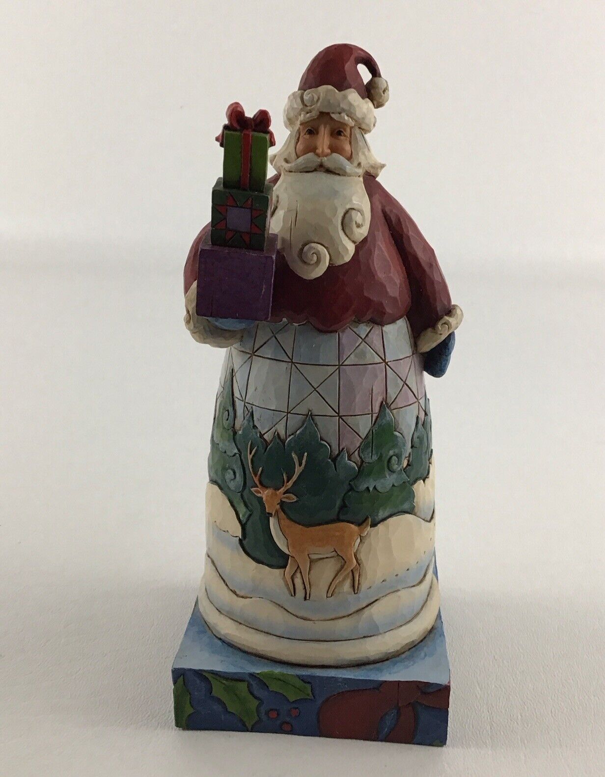 Jim Shore Santa “Holiday Gifts” #4010848 Figure 2008 Deer Winter Scene Figurine