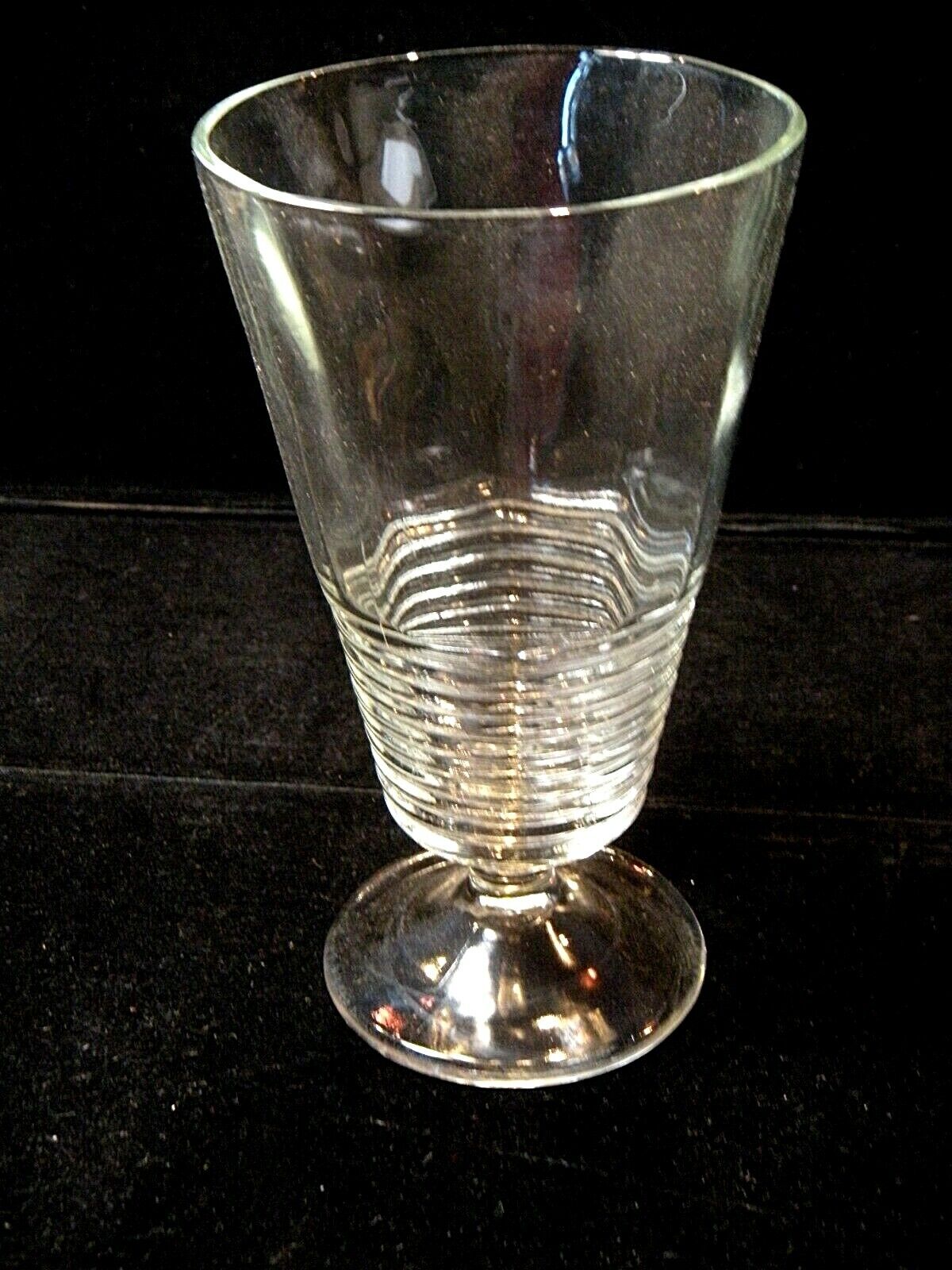 Rare ca. 1936-39 FEDERAL GLASS 145-R Ribbed Clear Optic Glassware w/ Ribbed Stem