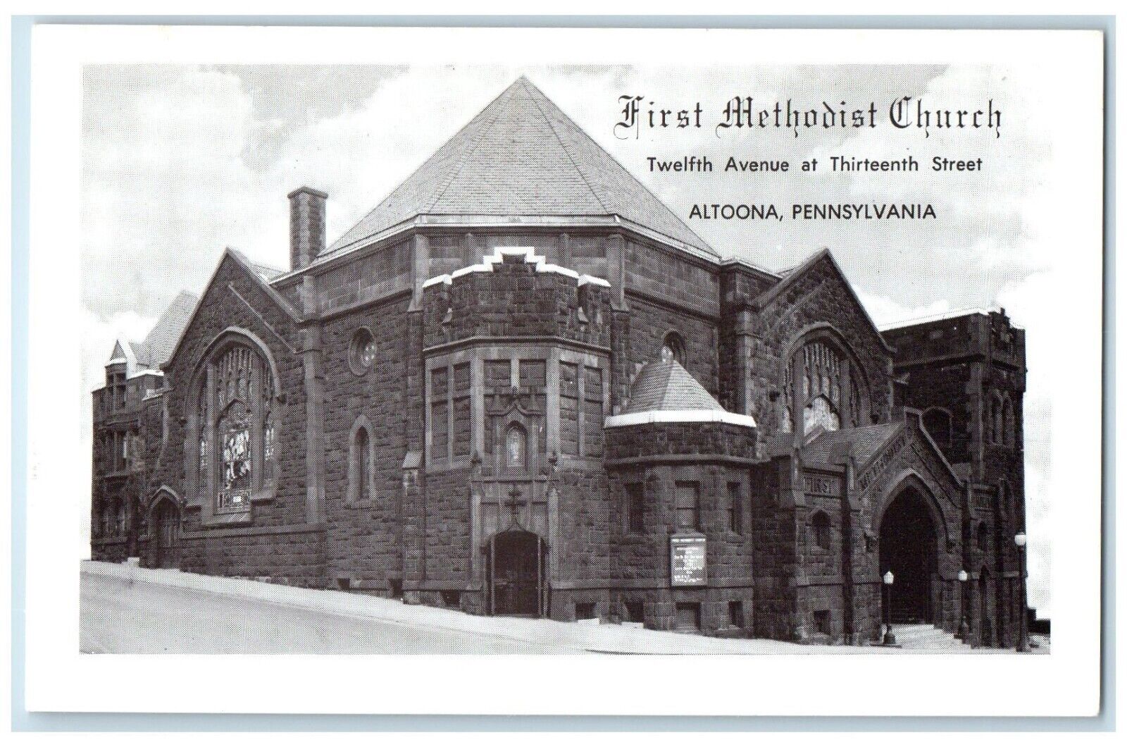c1930's First Methodist Church Altoona Pennsylvania PA Unposted Vintage Postcard