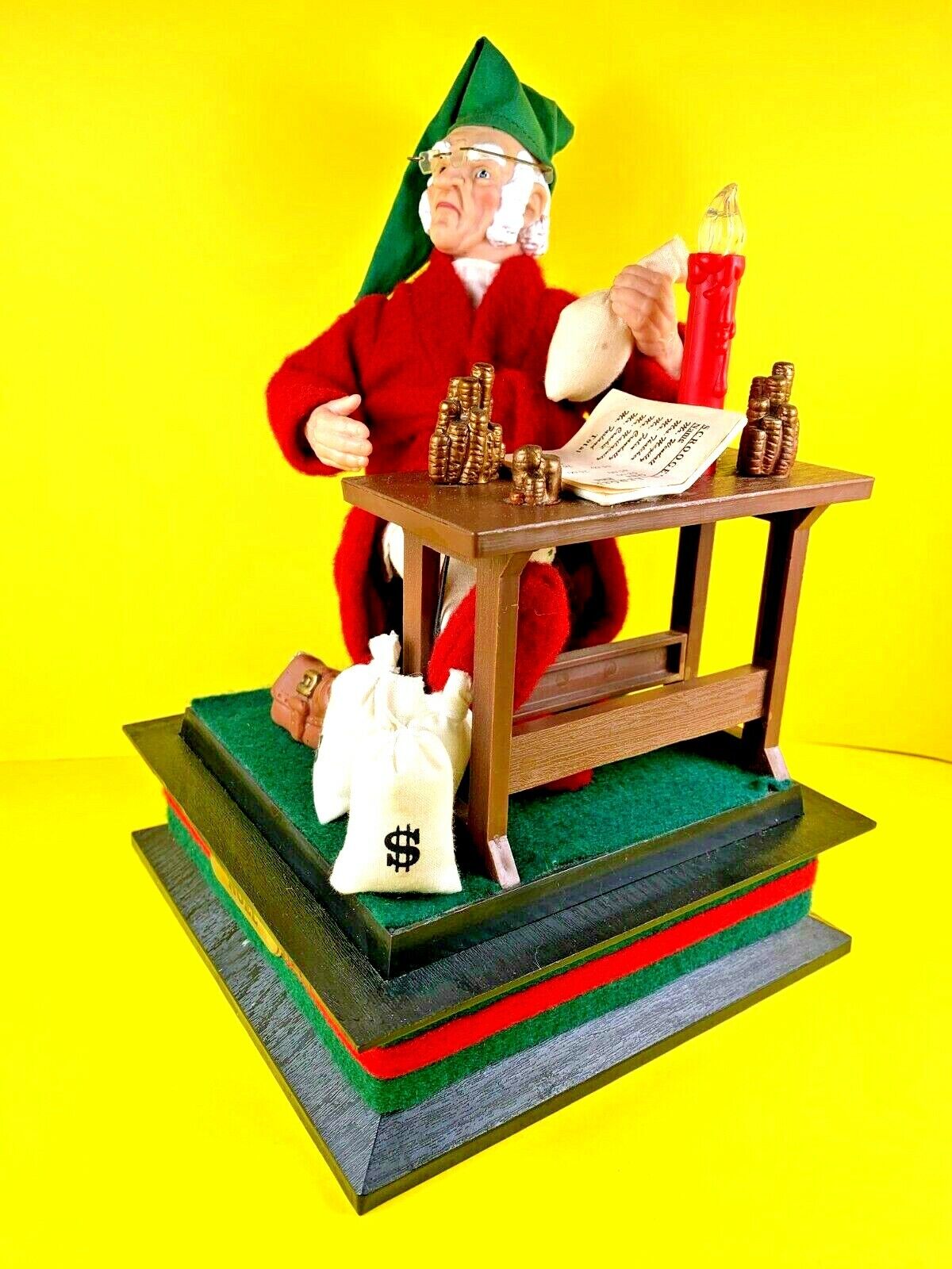 Rare Vintage Dickens Scrooge Musical Christmas Figure Holiday Creations 