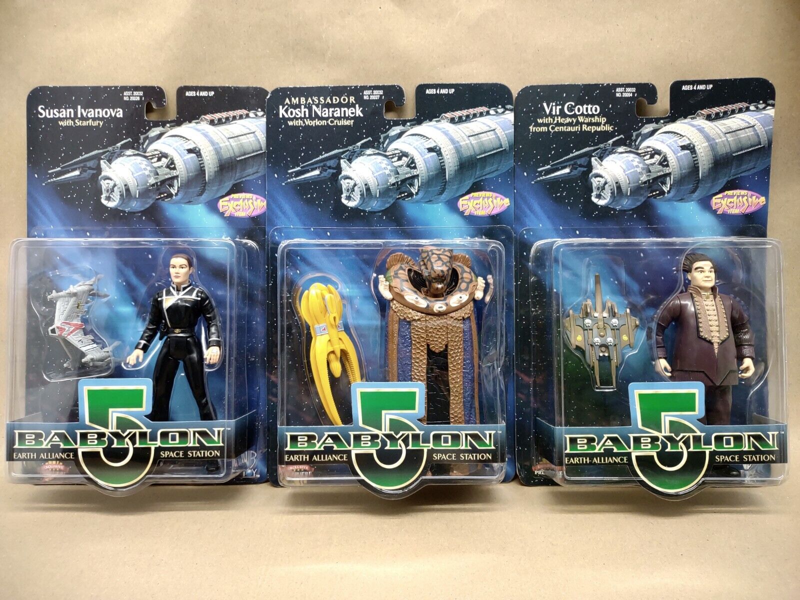 1997 Babylon 5 Earth Alliance Space Station Exclusive Premiere Lot of 3 Sealed
