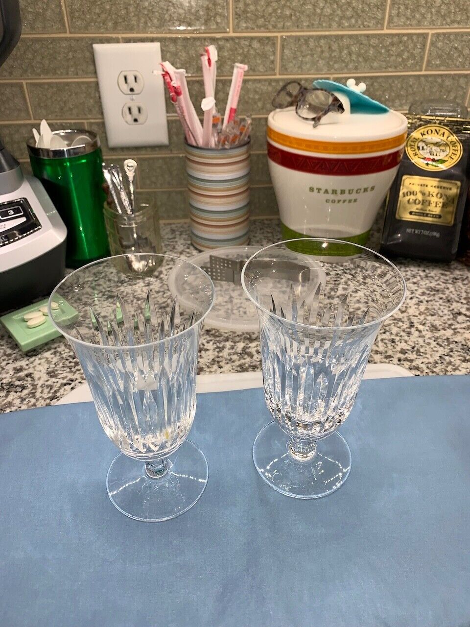 Waterford Crystal Carina Iced Tea Glass Set of Two Glasses Signed