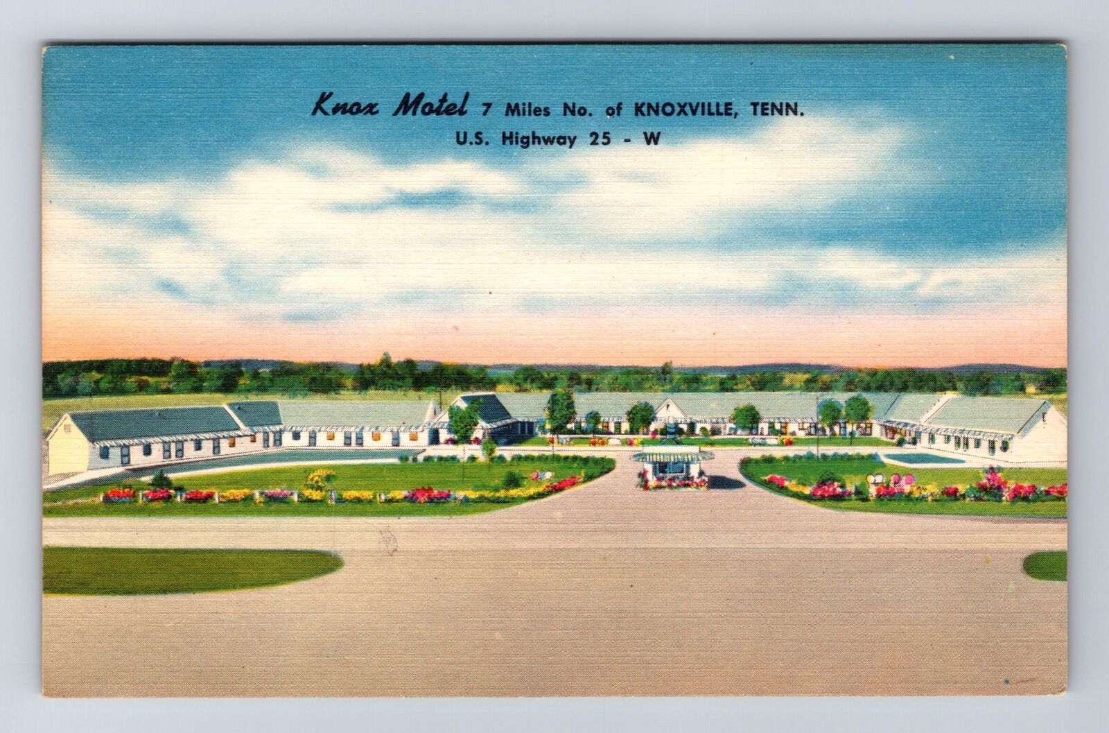 Knoxville TN-Tennessee, Knox Motel, Advertising, Antique Vintage Postcard